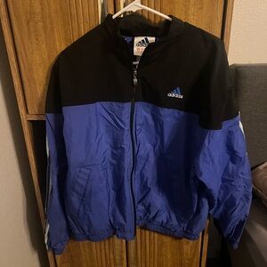 Adidas Black and Blue Zip-Up Jacket